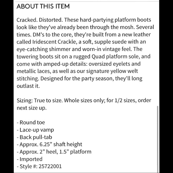 Dr. Martens Molly Crackled Suede Platform Boot - Picture 8 of 10